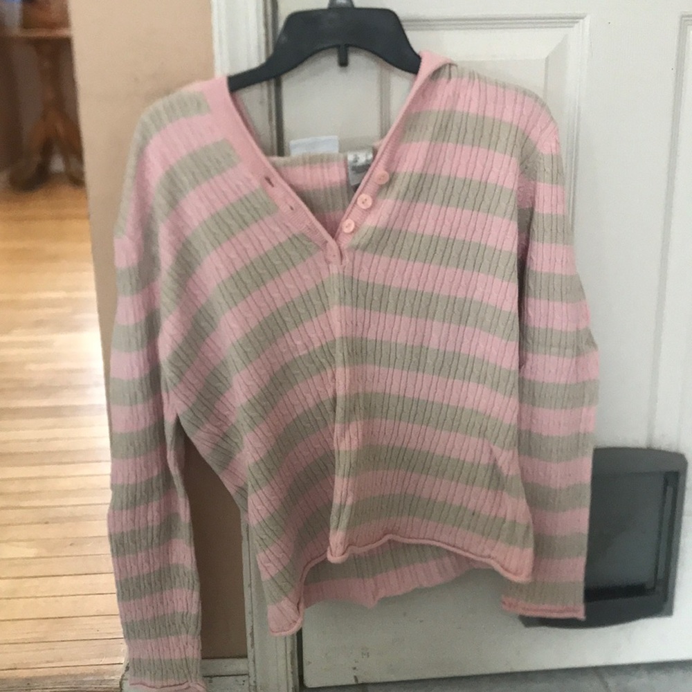 Women’s Large Liz Claiborne V-Neck Hooded Sweater